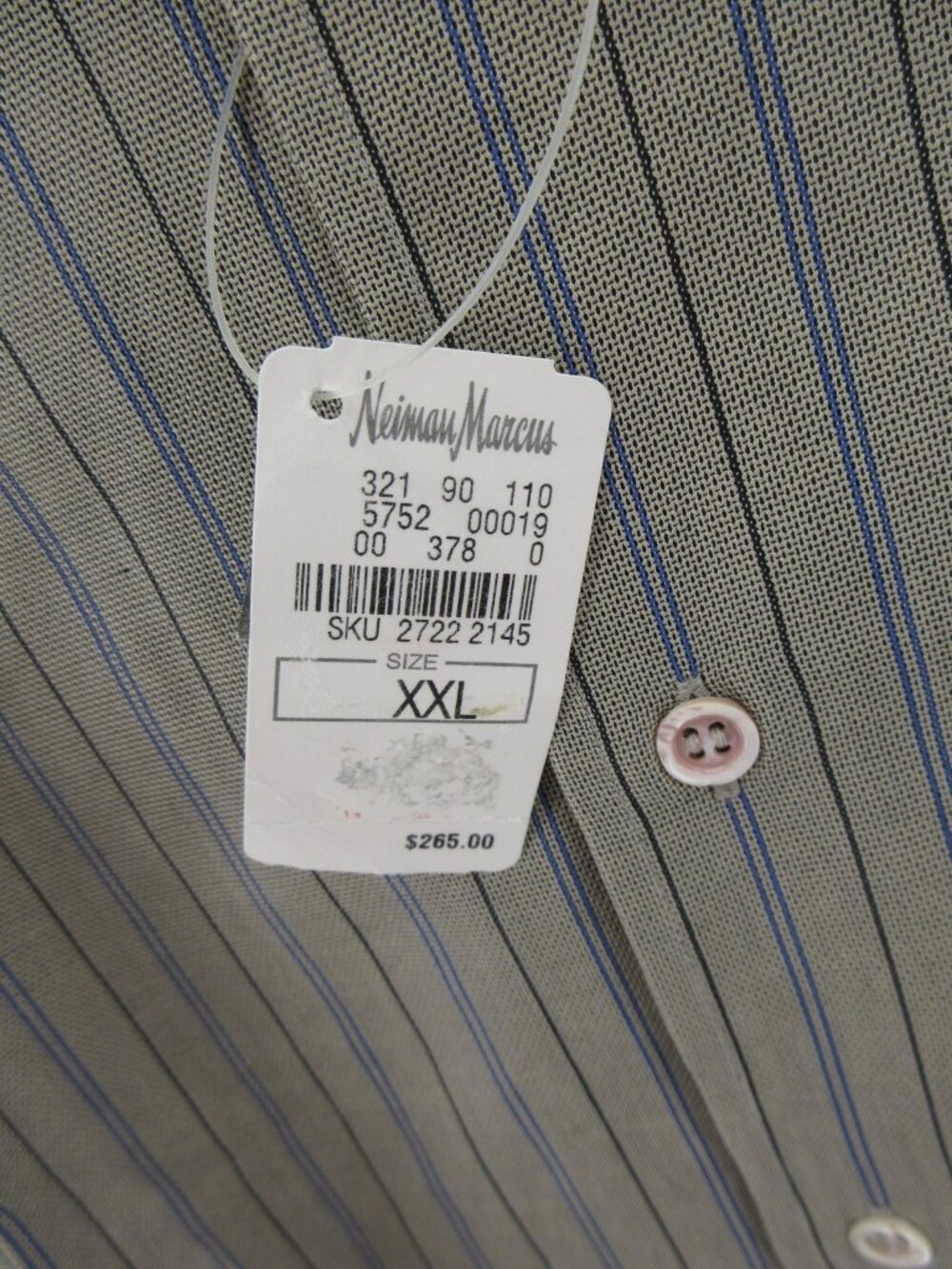 VINTAGE Lorenzini Shirt XXL Neiman Marcus Button Up Striped Italy NEW - Picture 5 of 14